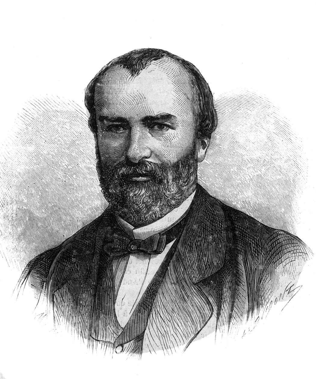 Porträt von François-Saturnin-Léonide Babaud-Laribière (1819-1873), französischer Politiker und Freimaurer - Kupferstich von 1870 von French School