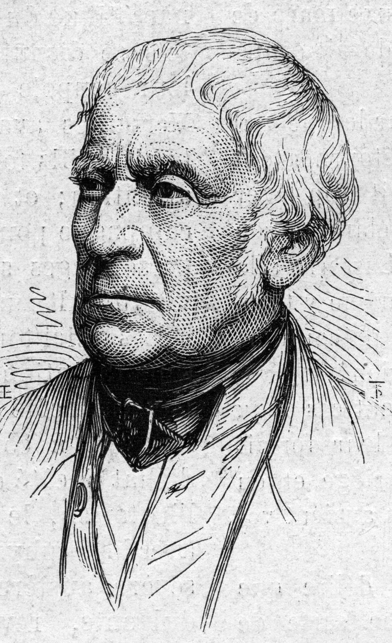 Porträt von Francois Guizot (1787-1874), französischer Politiker, Historiker und Akademiker. Gravur in "Le Monde Illustré" Nr. 883 vom 14. März 1874 von French School