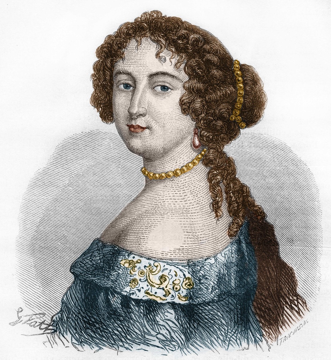 Porträt von Françoise Athénaïs de Rochechouart de Mortemart, Marquise de Montespan (1640-1707). Gravur von 1879. von French School