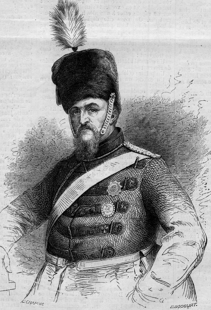 Porträt von Frederic VII. (1808-1863), König von Dänemark. Gravur in „Le Monde Illustré“ Nr. 346 vom 28. November 1863. von French School