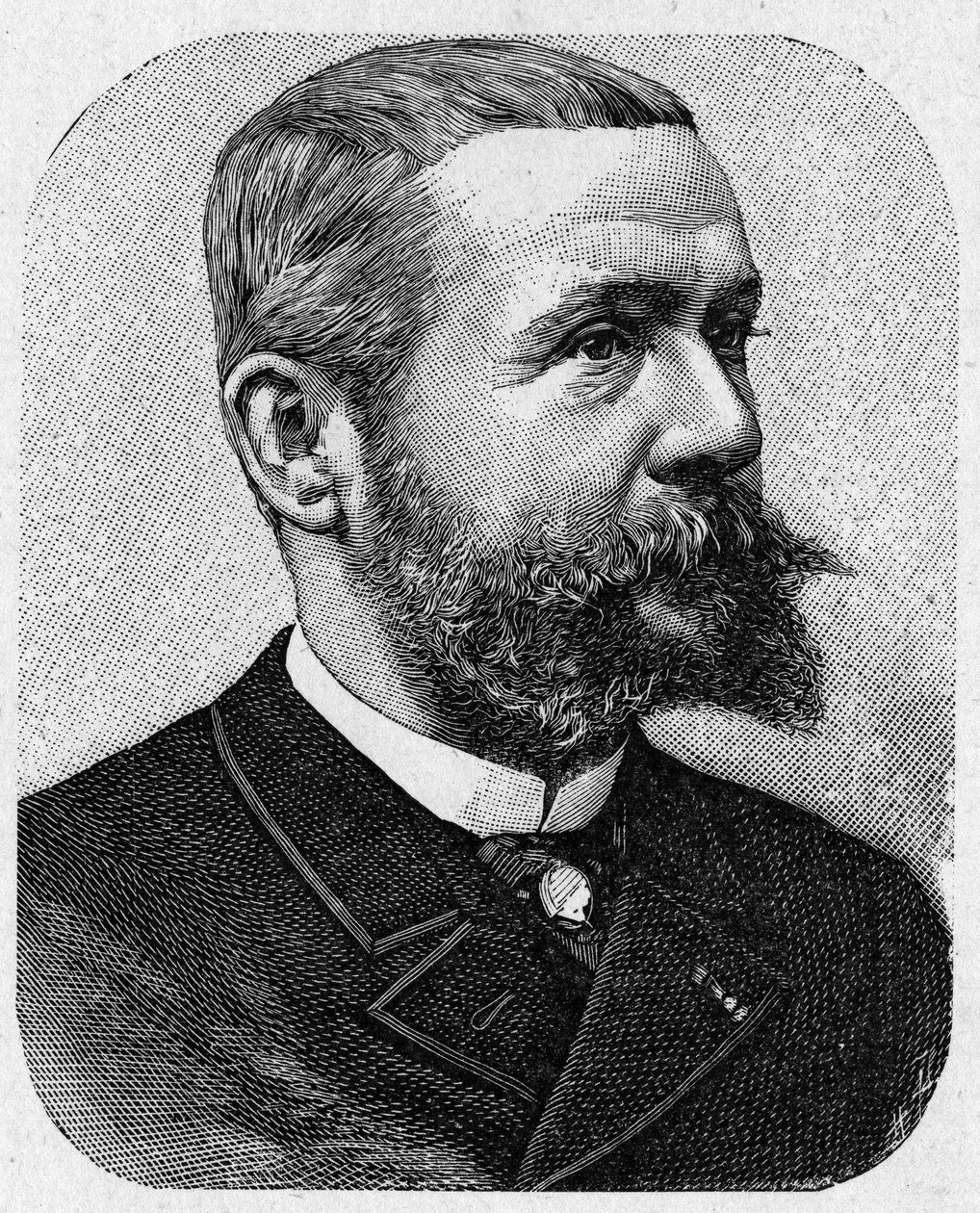 Porträt von Gaston Tissandier (1843 - 1899), französischer Aeronaut - im „Album der Wissenschaft; berühmte Gelehrte; Große Entdeckungen“ 1896. von French School