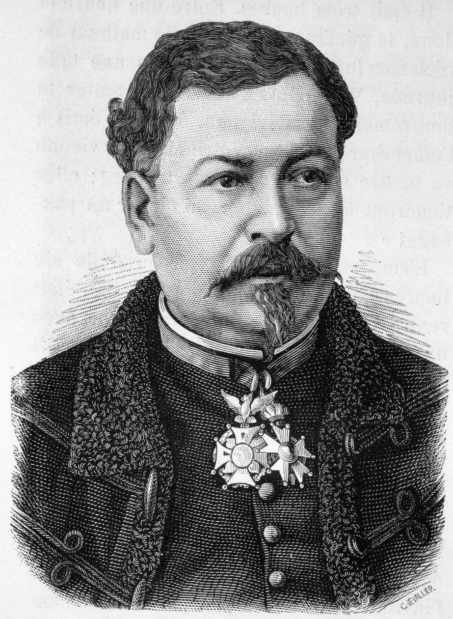Porträt von General Jean Auguste Margueritte (1823 - 1870, gefallen in der Schlacht von Sedan), Vater von Paul und Victor Margueritte in „L