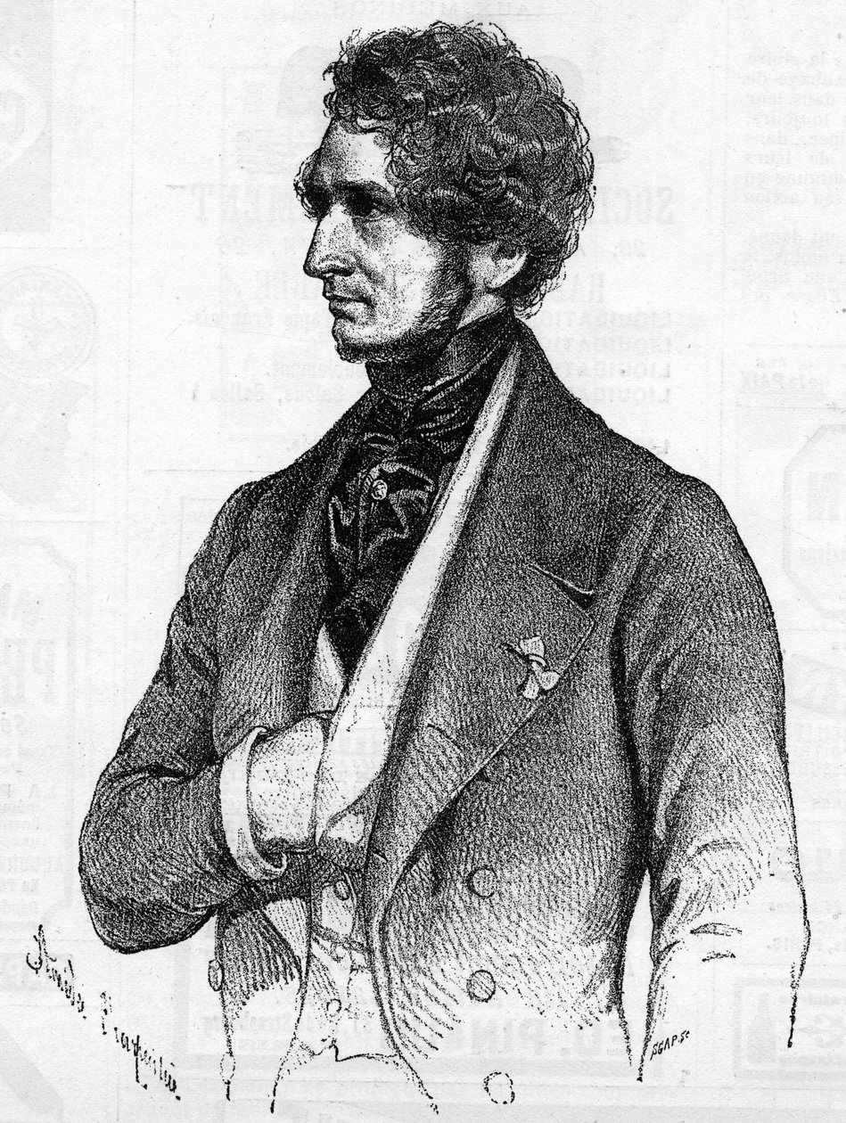 Porträt von Hector Berlioz (1803-1869) um 1847 nach einer Lithographie von Amedee Charpentier von French School