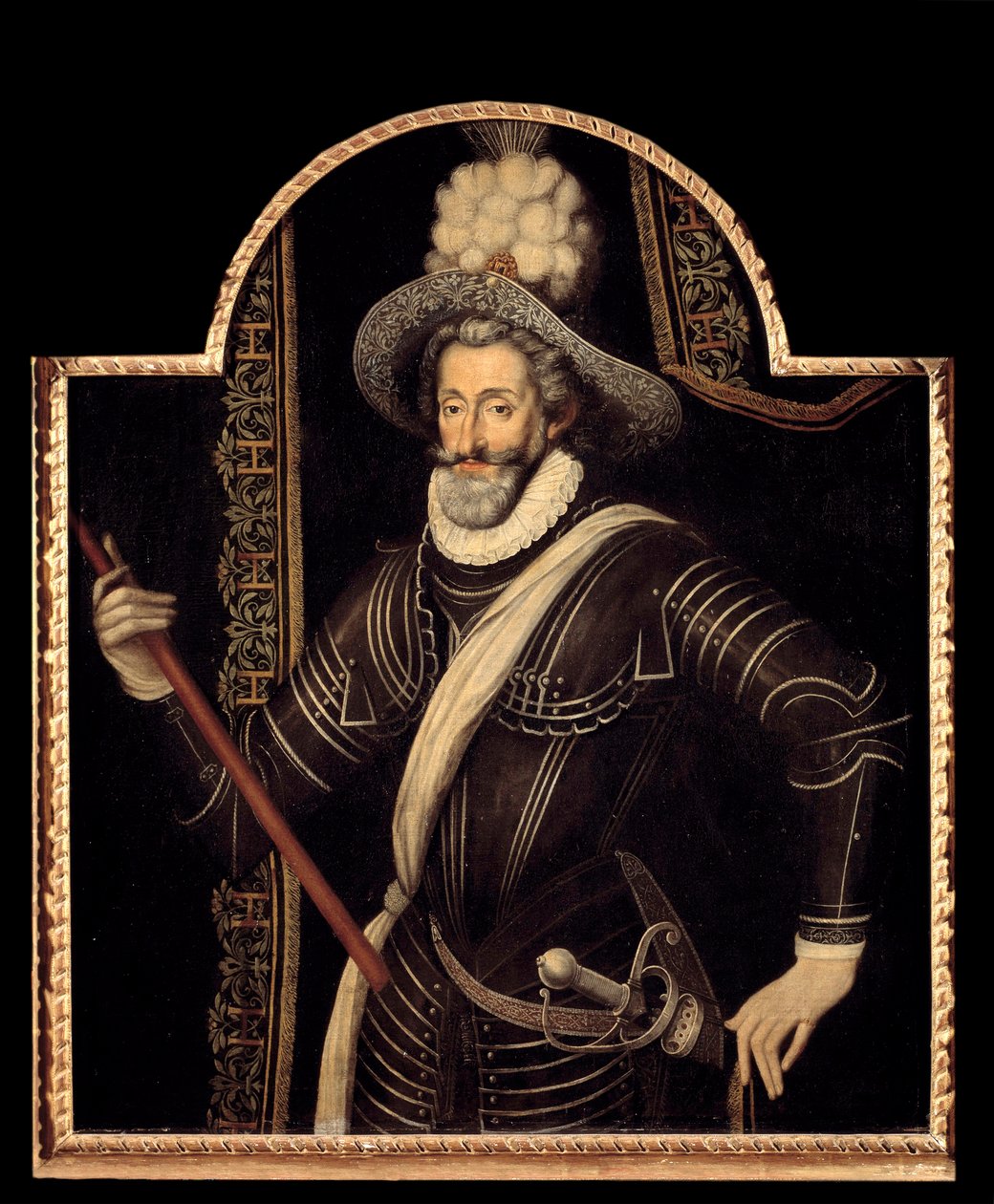 Porträt von Heinrich IV. in weißer Kürass und Feder, König von Frankreich und Navarra (1553-1610) von French School