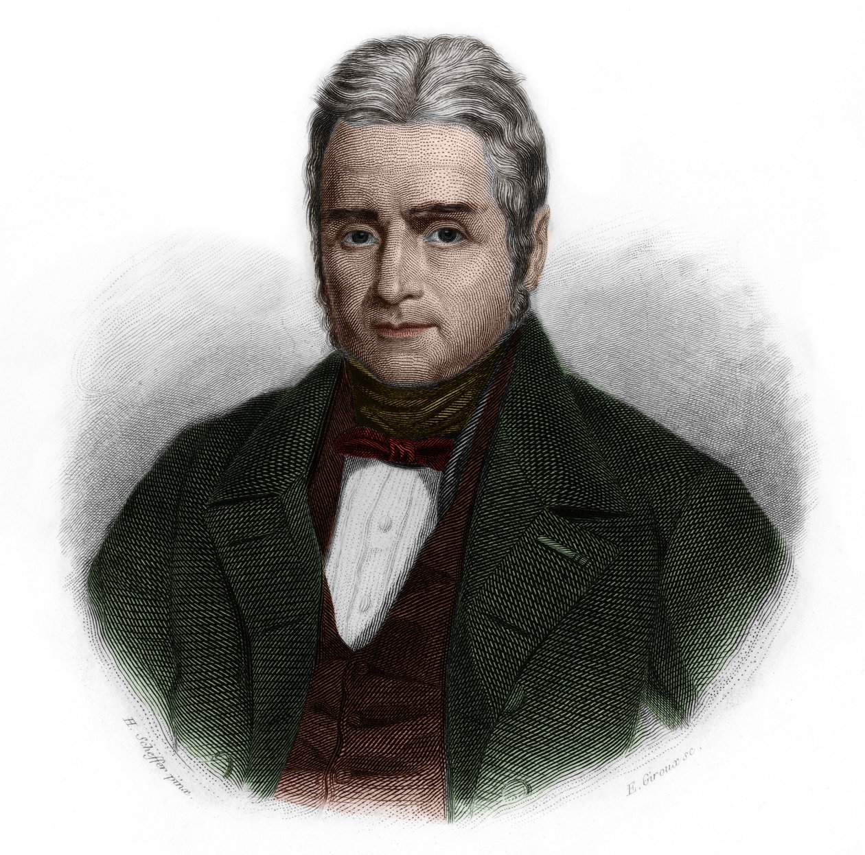 Porträt von Jacques Lafitte (1767-1844), französischer Politiker und Bankier. in „Book of Speakers“ von Louis de Cormenin Timon. 1842. Private Sammlung von French School
