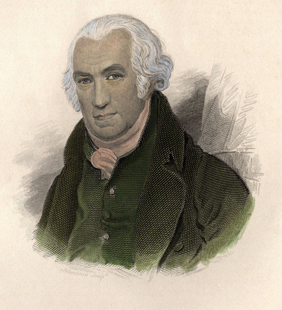 Porträt von James Watt (1736-1819), schottischer Ingenieur und Mechaniker. in „Portraits des Hommes Useful“ von French School