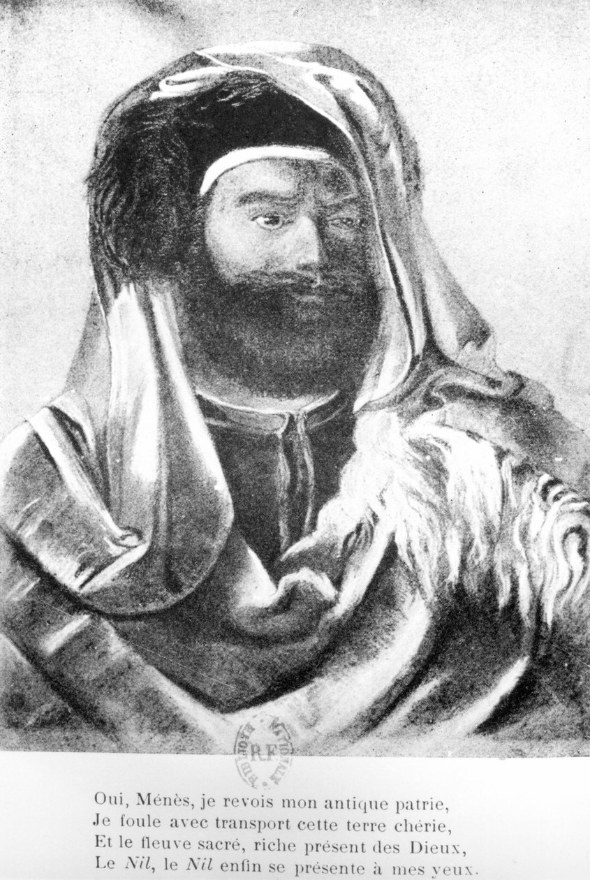 Porträt von Jean-Francois Champollion (1790-1832) in orientalischer Kleidung von French School