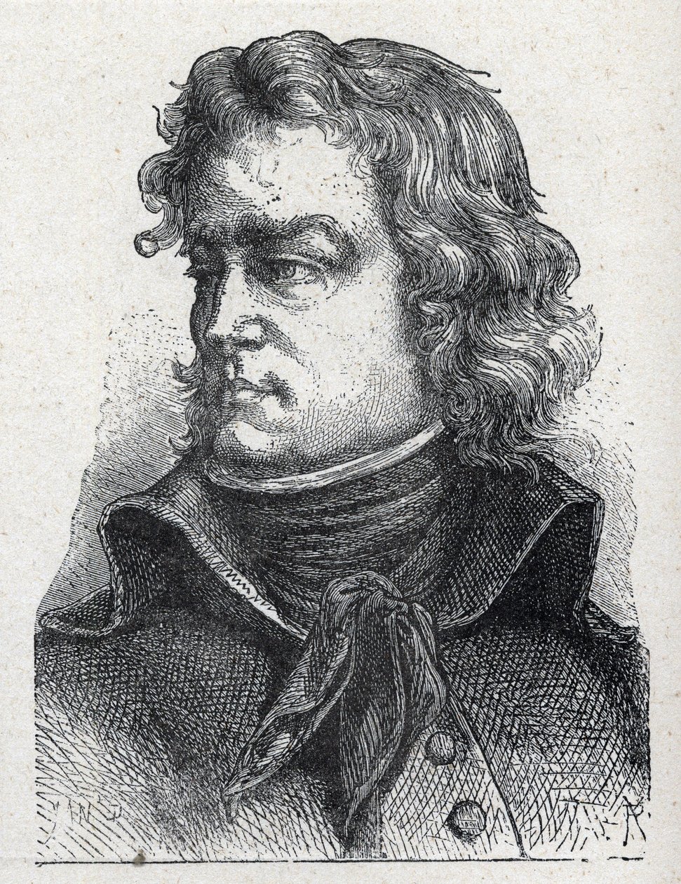 Porträt von Jean Baptiste Camille de Canclaux (1740-1817), französischer General der Revolution. Gravur von 1889. von French School