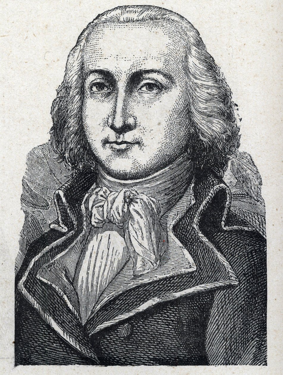 Porträt von Jean Baptiste Cyrus Adelaide de Timbrune de Thiembronne, genannt Valencia, Graf von Valencia und General der Französischen Revolution (1757-1822). Gravur von 1889. Private Sammlung. von French School