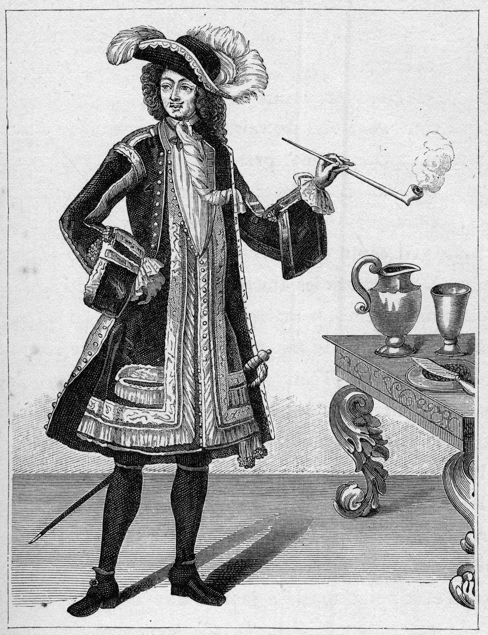 Porträt von Jean Bart (1651-1702), französischer Freibeuter. Gravur in „La Marine et les colonies: commerce“ von French School
