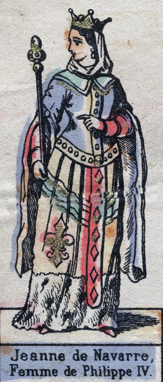 Porträt von Johanna I. von Navarra (1273-1304), Ehefrau von Philipp IV. von Frankreich. (Dynastie der Kapetinger). Illustration Ende des 19. Jahrhunderts von French School