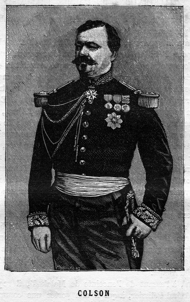 Porträt von Joseph Emile Colson (1821-1870), französischer General. Gravur in „Les Illustrations De L