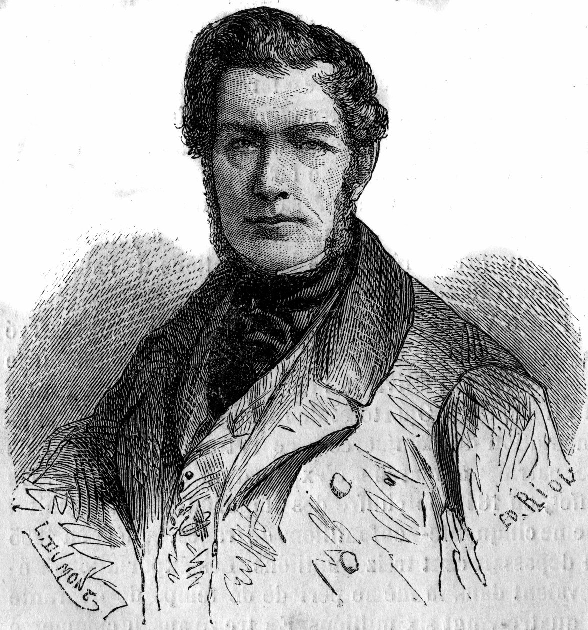 Porträt von Jules Louis Philippe Coignet (1798-1860), französischer Maler. Gravur in „Le Monde Illustré“ Nr. 158 vom 21. April 1860. von French School