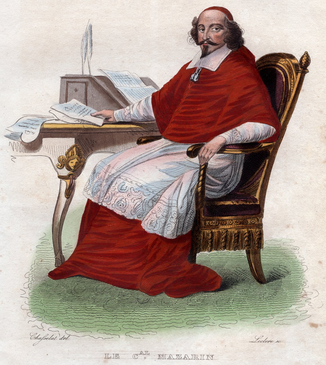 Porträt von Jules Mazarin (1602-1661), französisch-italienischer Kardinal, Diplomat und Politiker von French School