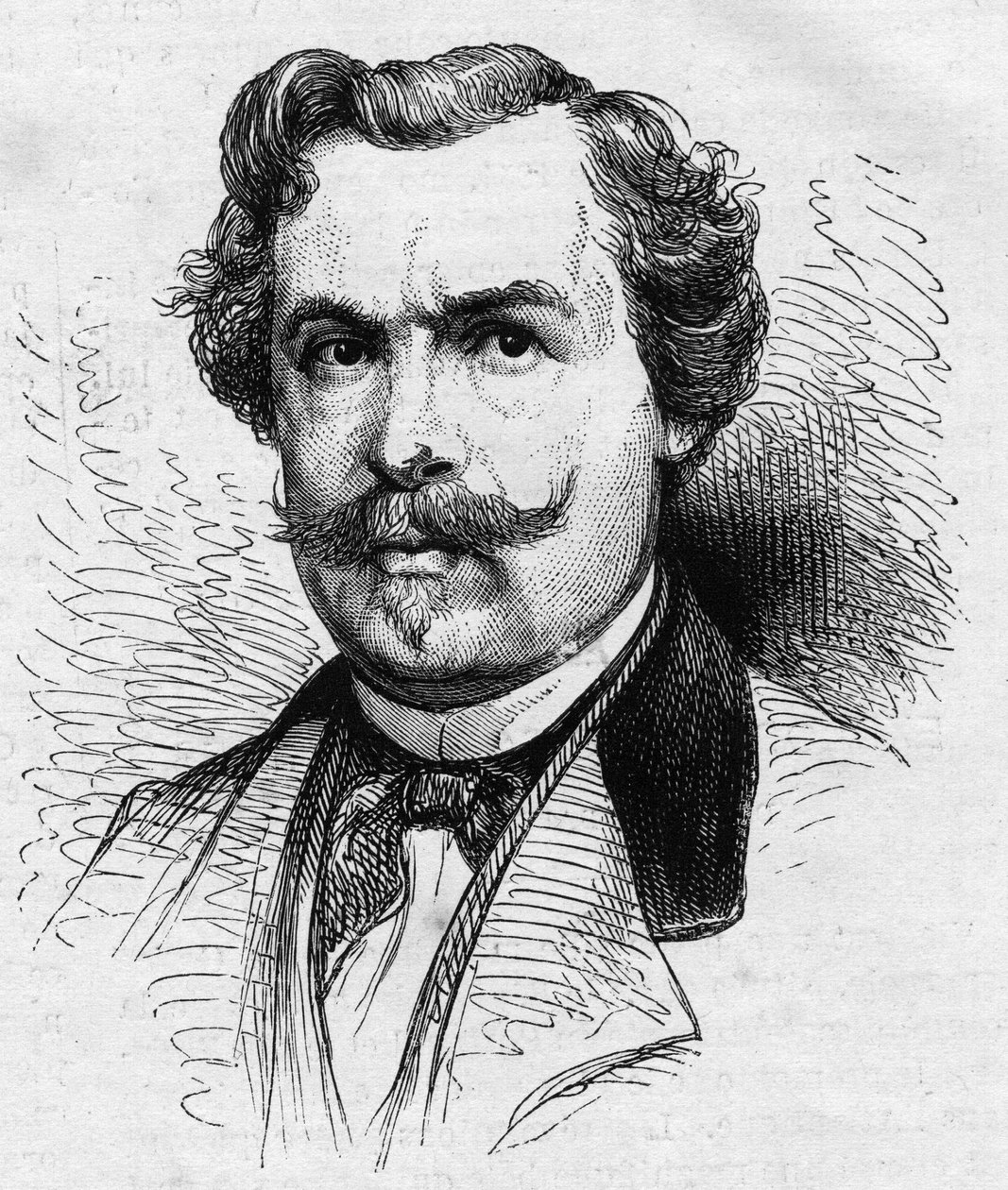 Porträt von Jules de Goncourt (1830-1870), französischer Schriftsteller. Gravur in „Le Monde Illustré“ Nr. 690 vom 2. Juli 1870. von French School