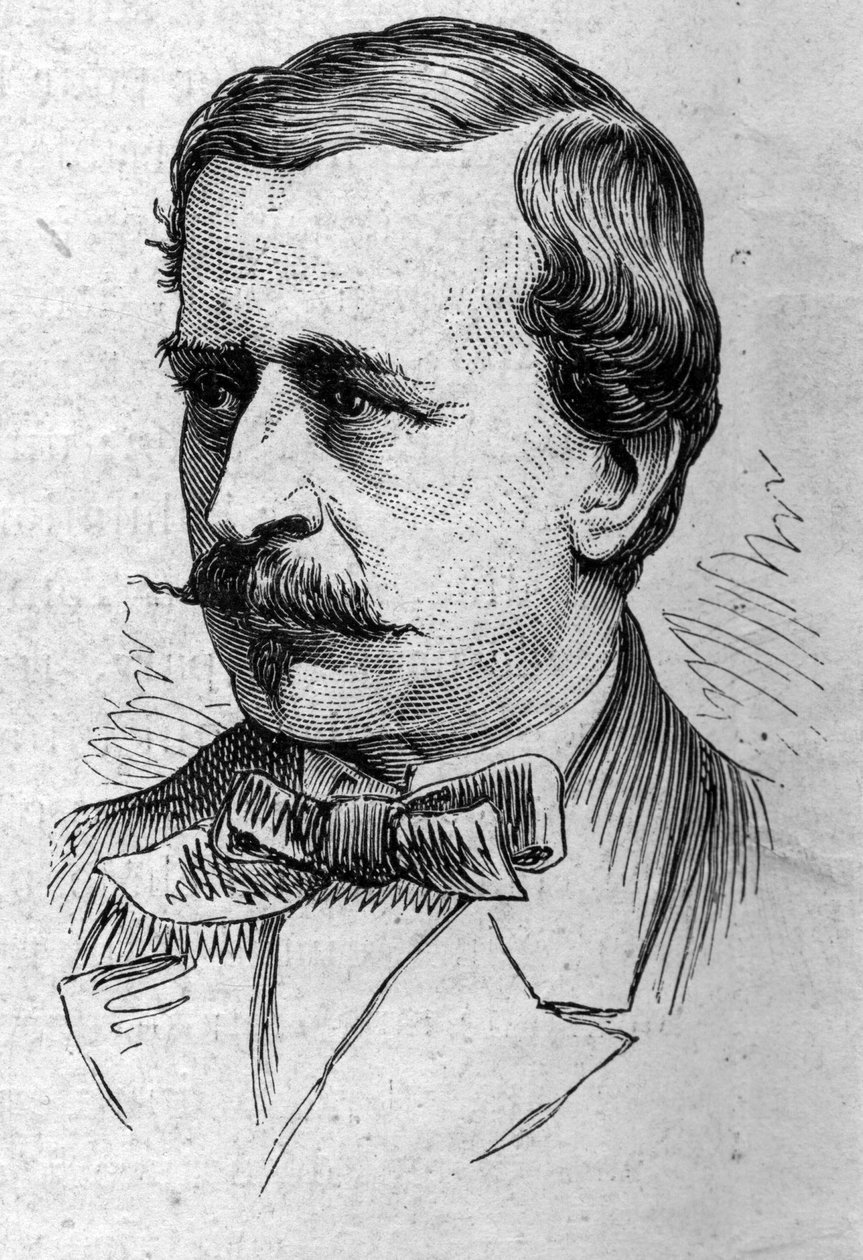 Porträt von Louis de Lomenie (1815-1878), französischer Essayist und Akademiker. Gravur in "Le Monde Illustré" Nr. 883 vom 14. März 1874 von French School