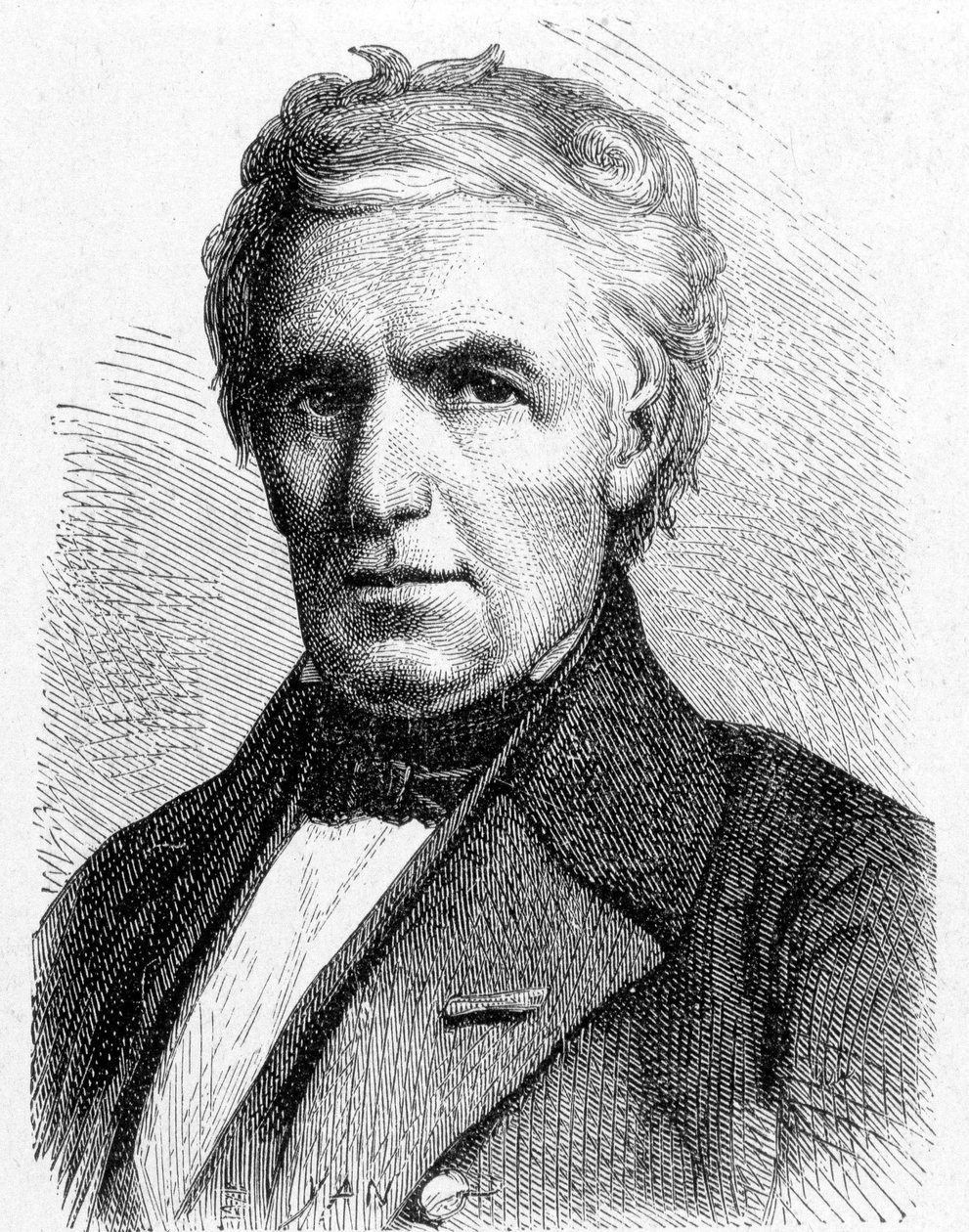 Porträt von Marc Séguin (1786 - 1844), französischer Ingenieur, der das Prinzip der Hängebrücken konzipierte, auch Erfinder des Röhrenkessels - in „Album der Wissenschaft; berühmte Wissenschaftler; Große Entdeckungen“ 1896. von French School