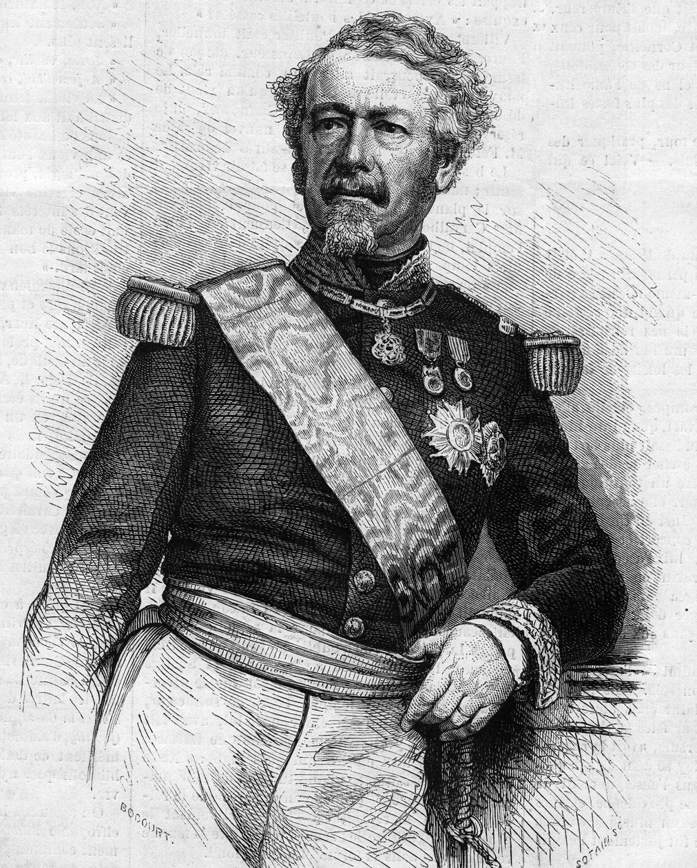 Porträt von Marschall Adolphe Niel (1802-1869), französischer Soldat und Politiker. Gravur in „Le Monde Illustré“ Nr. 645 vom 21. August 1869. von French School