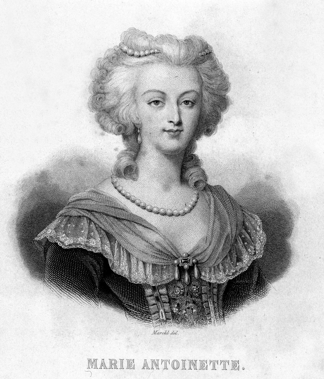 Porträt von Marie Antoinette (1755 - 1793) - in Revolution francaise von Thiers. 19. Jahrhundert von French School