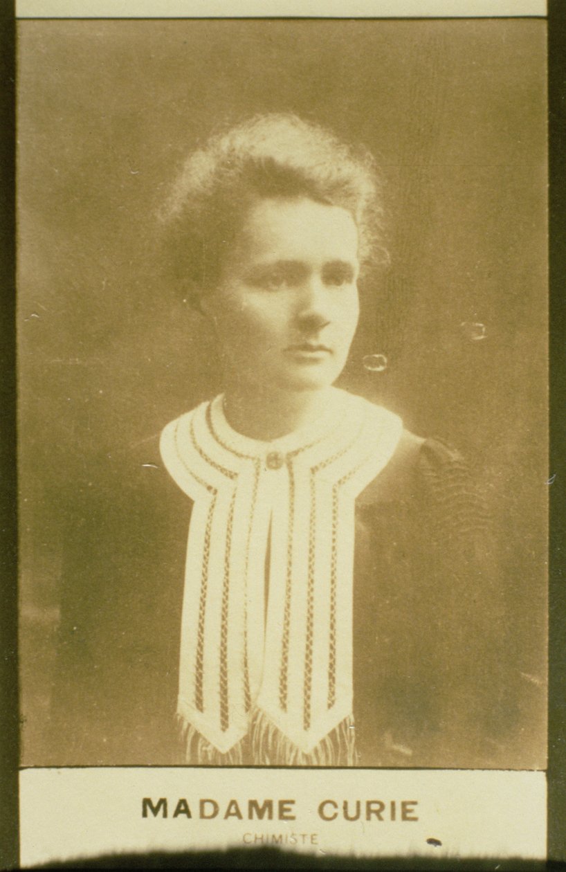 Porträt von Marie Curie (1867-1934) (Sepia-Foto) von French School