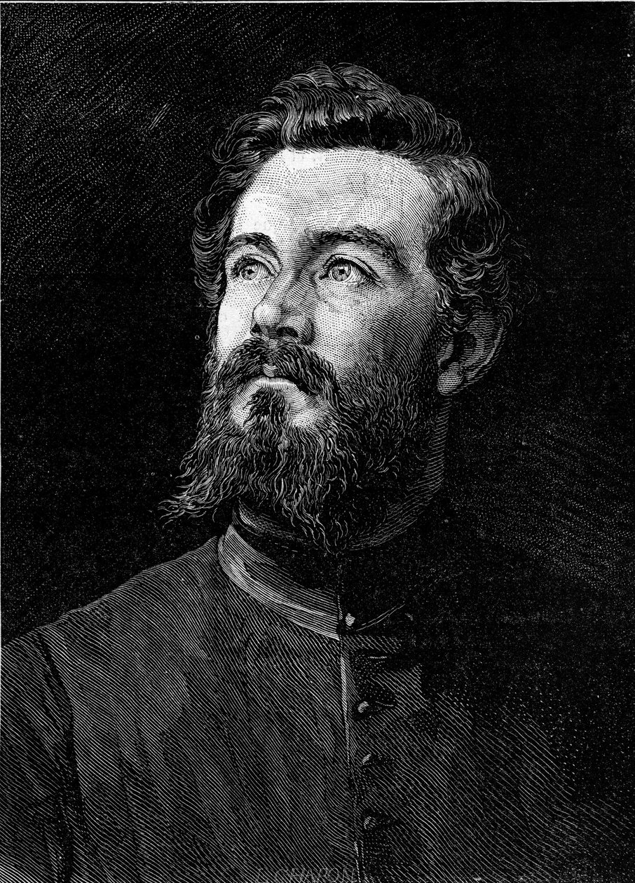 Porträt von Michel Alexandre Debaize (Abbé Debaize) (1845-1879), französischer Geistlicher und Reisender. Gravur in "Le Monde Illustré" Nr. 1194 vom 14. Februar 1880 von French School