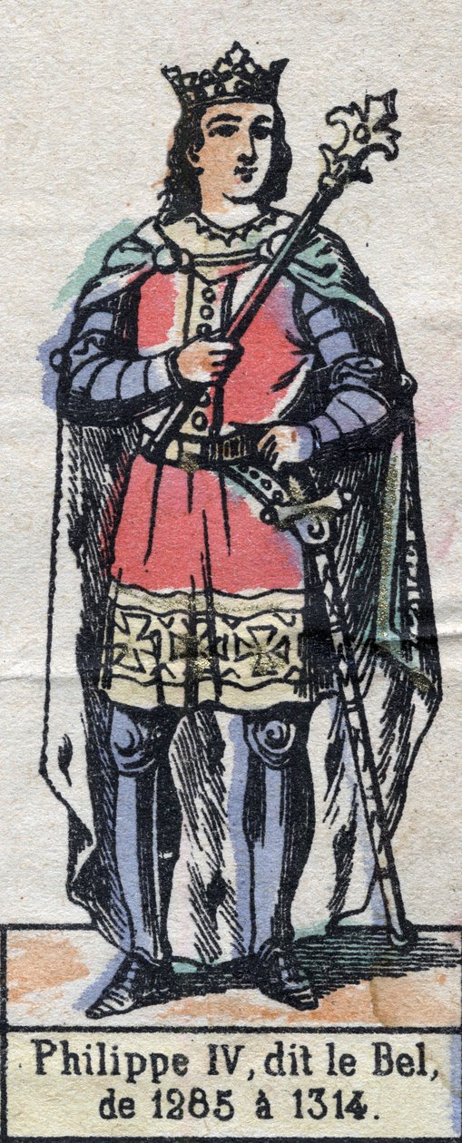 Porträt von Philipp IV. von Frankreich, genannt Philipp der Schöne (1268-1314) (Dynastie der Kapetinger). Illustration Ende des 19. Jahrhunderts von French School