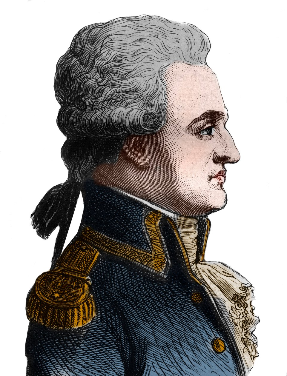Porträt von Pierre Charles de Villeneuve, französischer Admiral (1763-1806), er begann die Schlacht von Trafalgar, die ein Desaster war, und beging danach Selbstmord - in „Die Geschichte Frankreichs“ von Henri Martin von French School