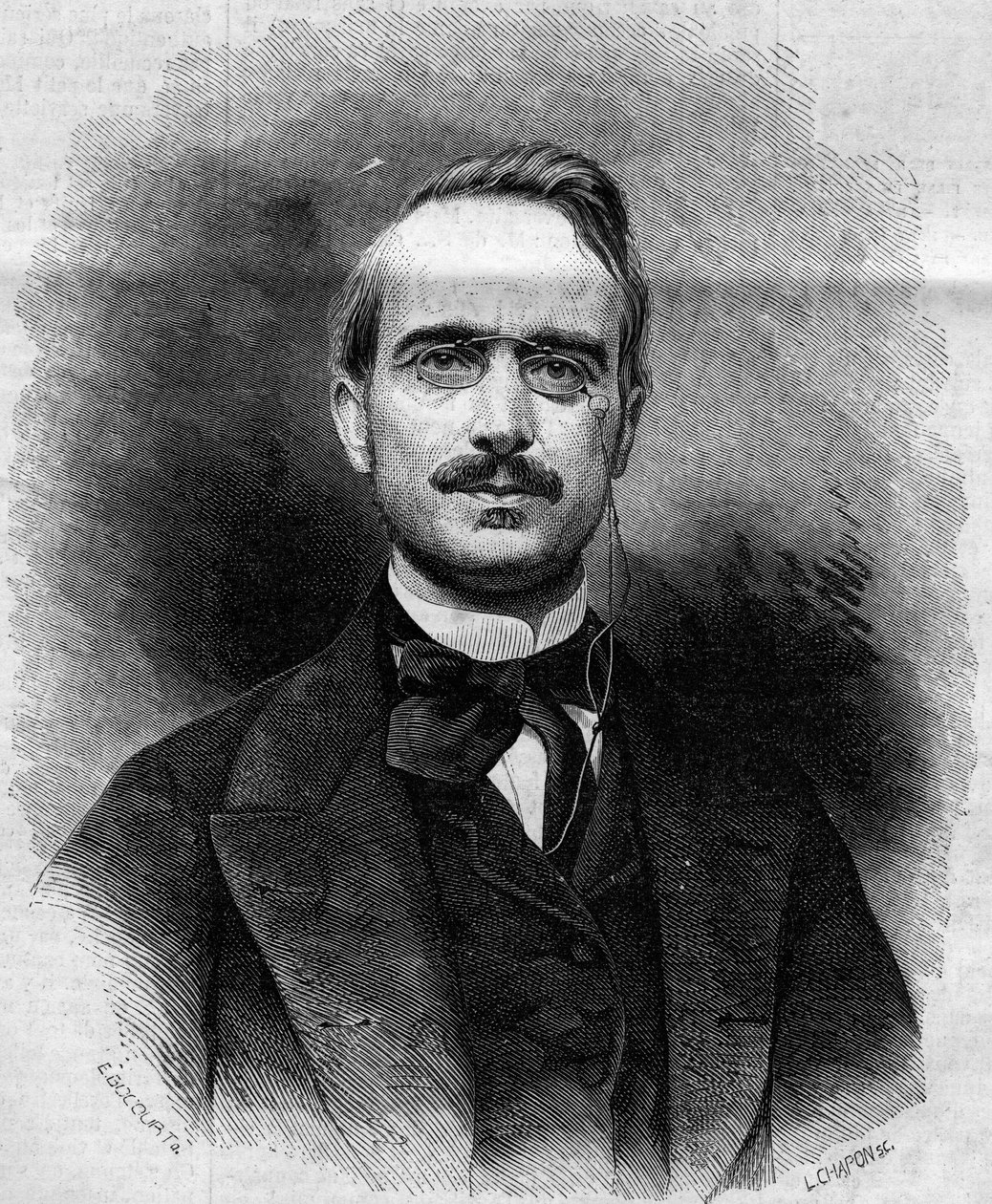 Porträt von Urbano Rattazzi (1808-1873), italienischer Politiker. Kupferstich in „Le Monde Illustré“ Nr. 258 vom 22. März 1862 von French School