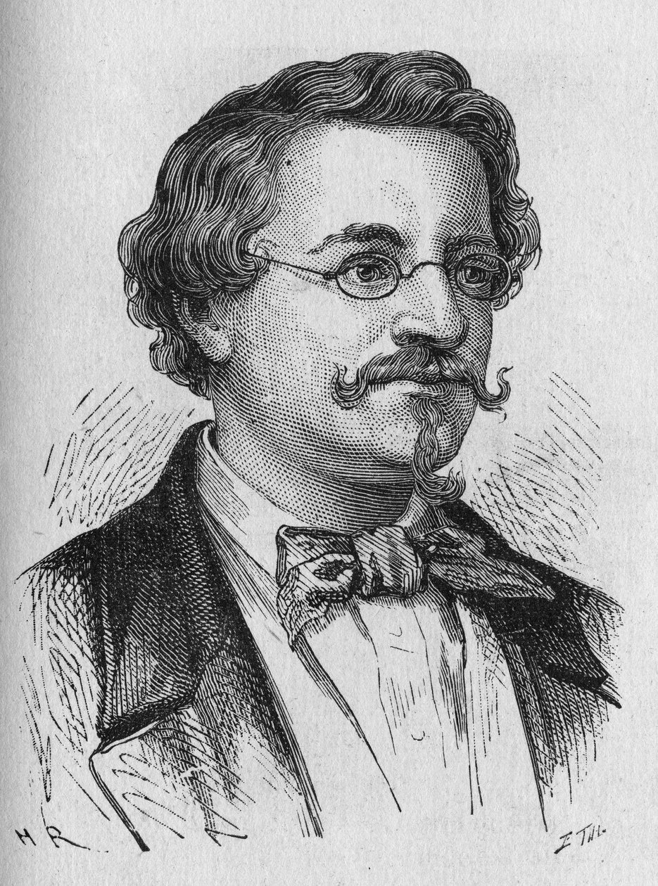 Porträt von Wilhelm Hofmann, Chemiker - in „Album der Wissenschaft; berühmte Wissenschaftler; Große Entdeckungen“ 1896 von French School