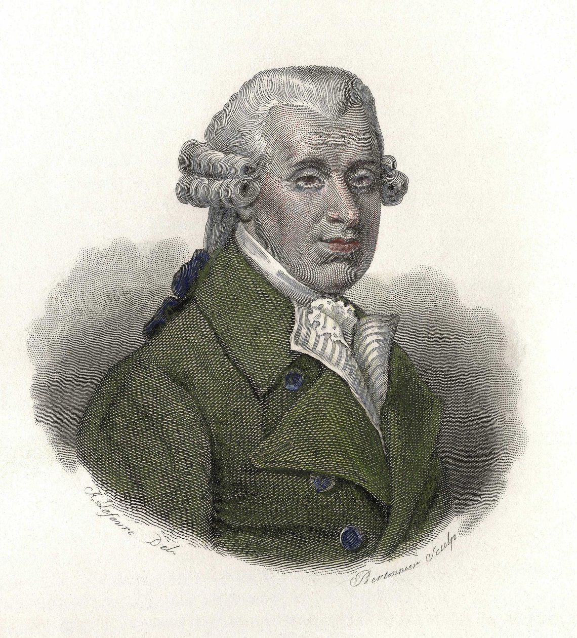Porträt von William Hawes (1736-1808), englischer Arzt. In „Portraits of Useful Men“ von French School