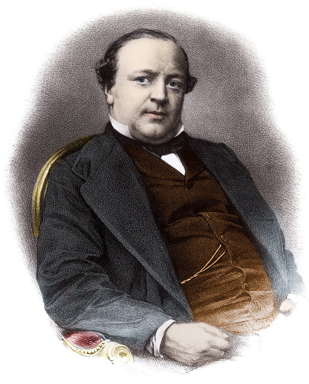 Porträt des französischen Anwalts Charles Alexandre Lachaud (1818-1882) - Gravur des 19. Jahrhunderts. Private Sammlung von French School