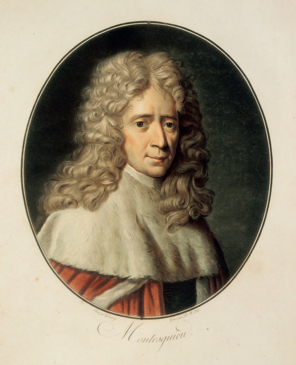 Porträt des französischen Philosophen und Politikers Charles de Secondat, Baron de la Brède et de Montesquieu von French School