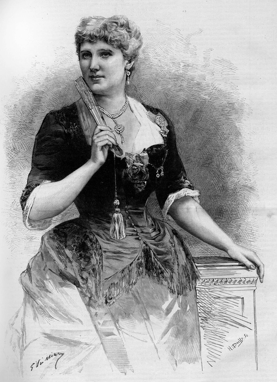 Porträt der schwedischen Sopranistin Christine Nilsson (1843-1921), in der Illustrierten Welt 1887. von French School