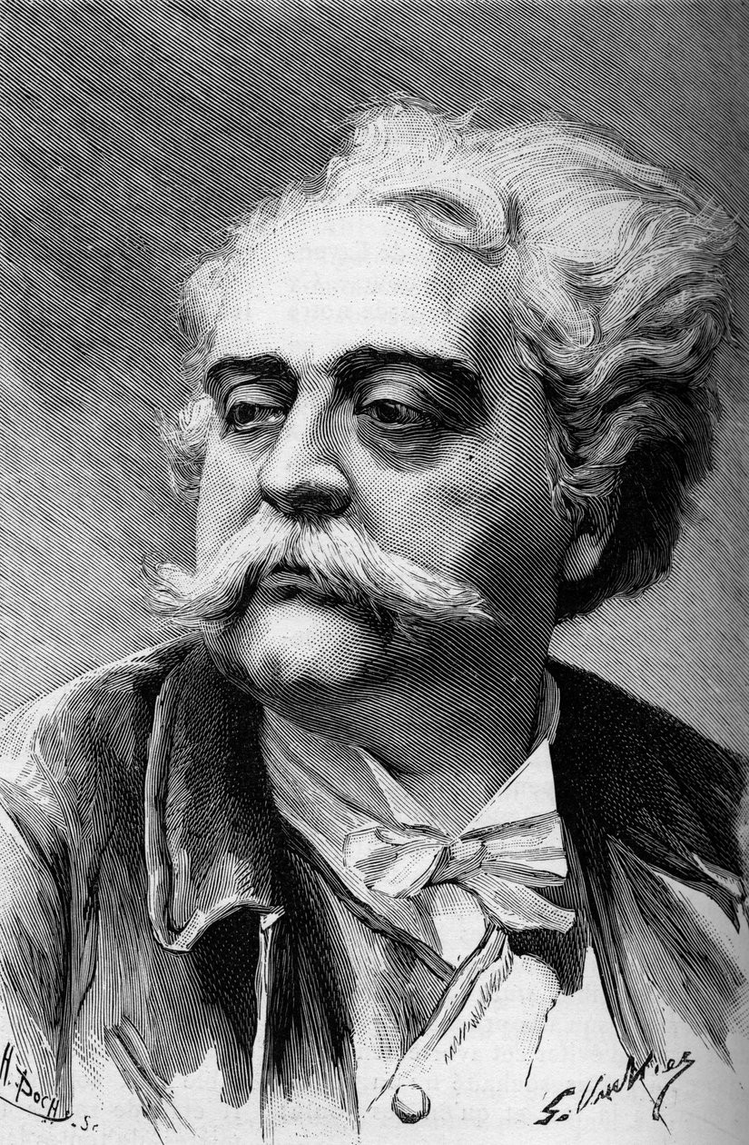 Porträt des Malers und Bildhauers Albert Ernest Carrier-Belleuse (1824-1887), in „Le Monde Illustré“ 1887 von French School
