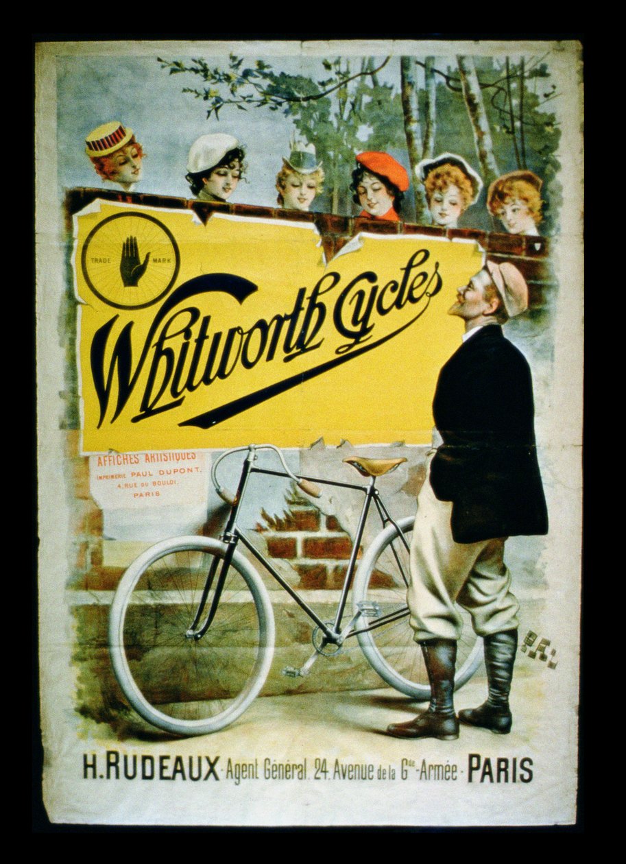 Plakat für Whitworth Fahrräder, Paris von French School