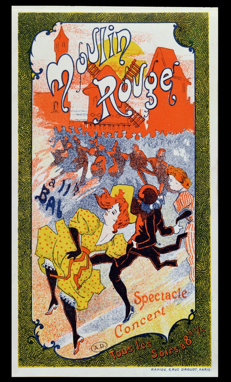 Plakatwerbung für das Moulin Rouge, ca. 1890-1900 von French School