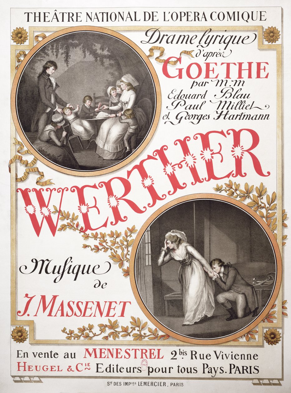 Plakat für Werther von Jules Massenet (1842-1912) im Théâtre National de l