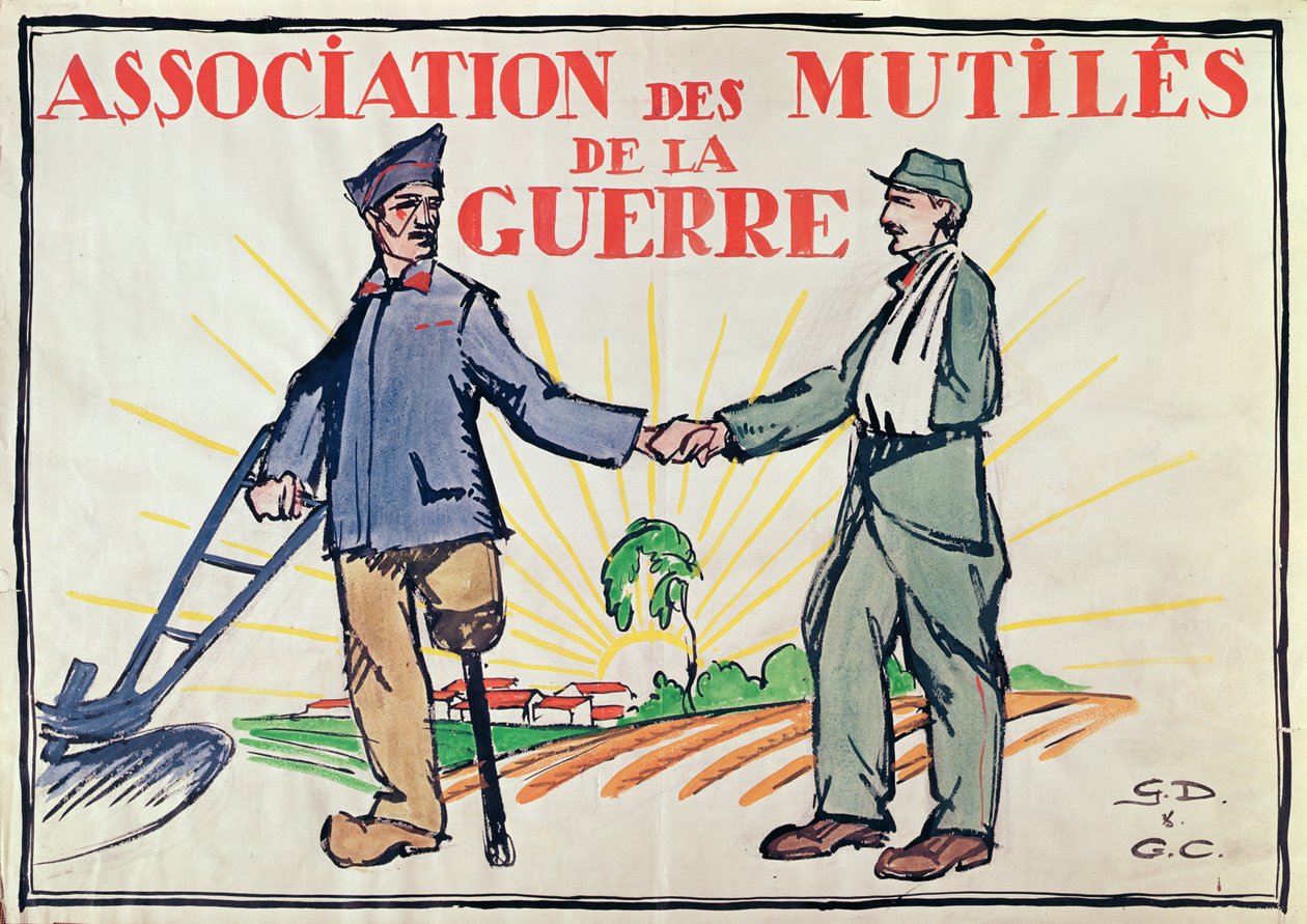 Plakat für die Association des Mutiles de la Guerre, ca. 1920 von French School