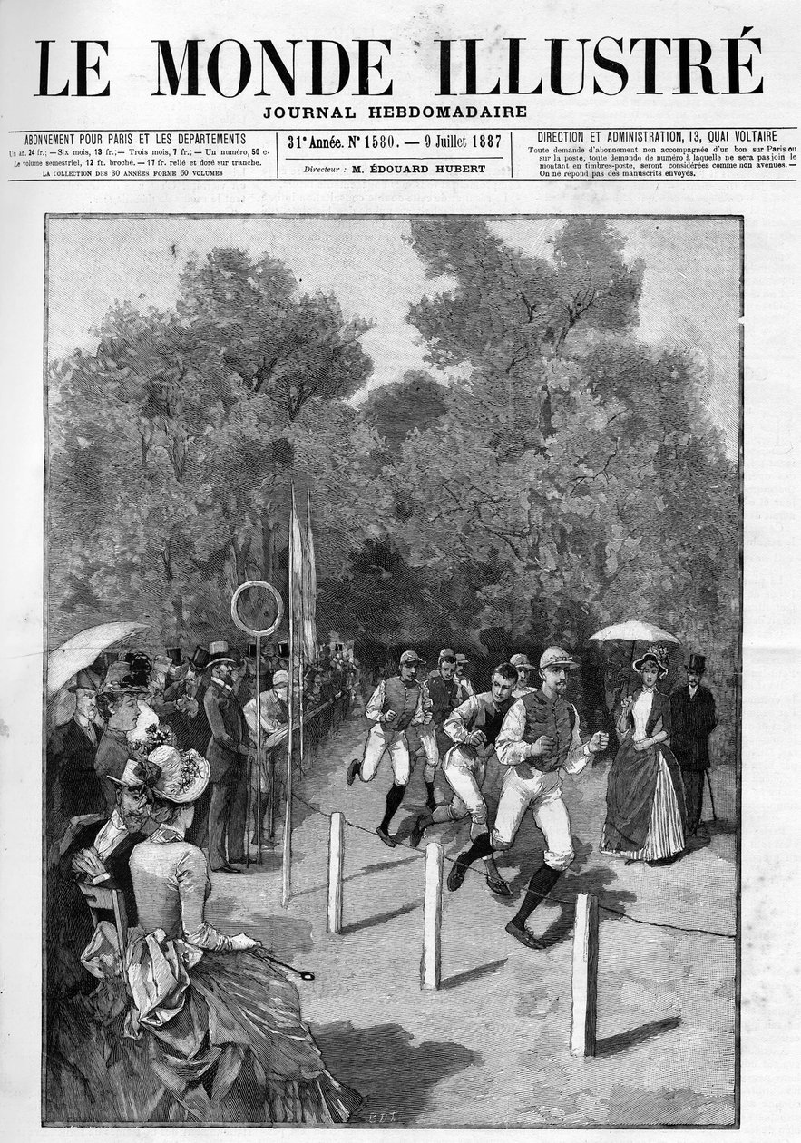Rennen des Racing Clubs im Bois de Boulogne 1887 von French School