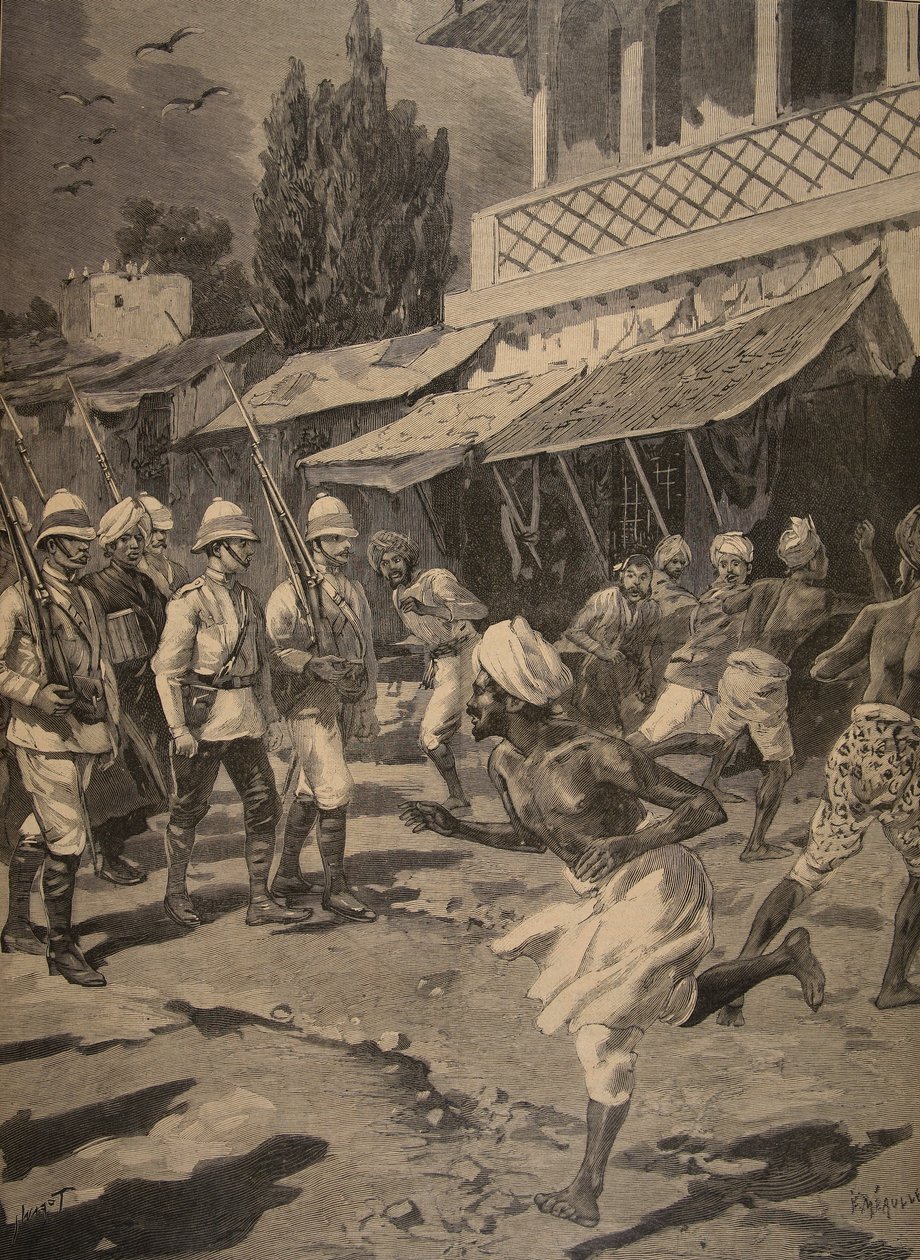 Rebellion in Bombay, Illustration aus Le Petit Journal: Supplement illustre, 1898 von French School