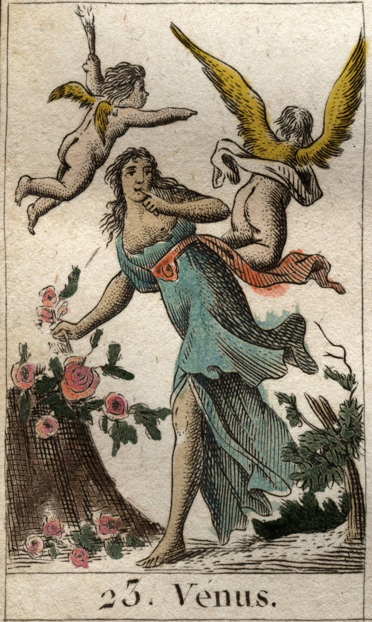 Darstellung von Venus, Göttin der Liebe, Schönheit und Fruchtbarkeit. Aus „Mythologie der Jugend“ von Pierre Blanchard 1803 von French School