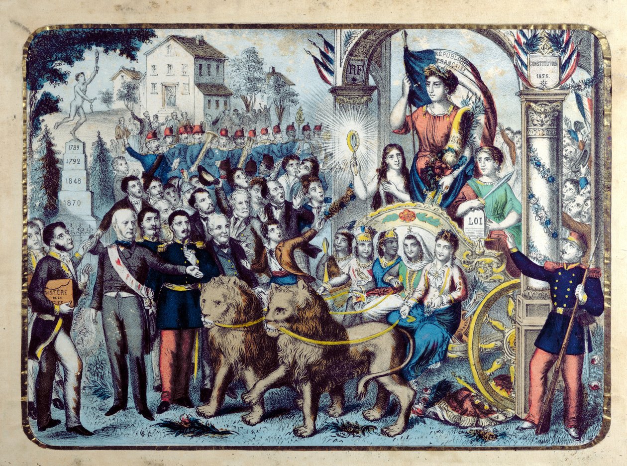 Republikanische Allegorie zur Feier der französischen Verfassung von 1876 von French School