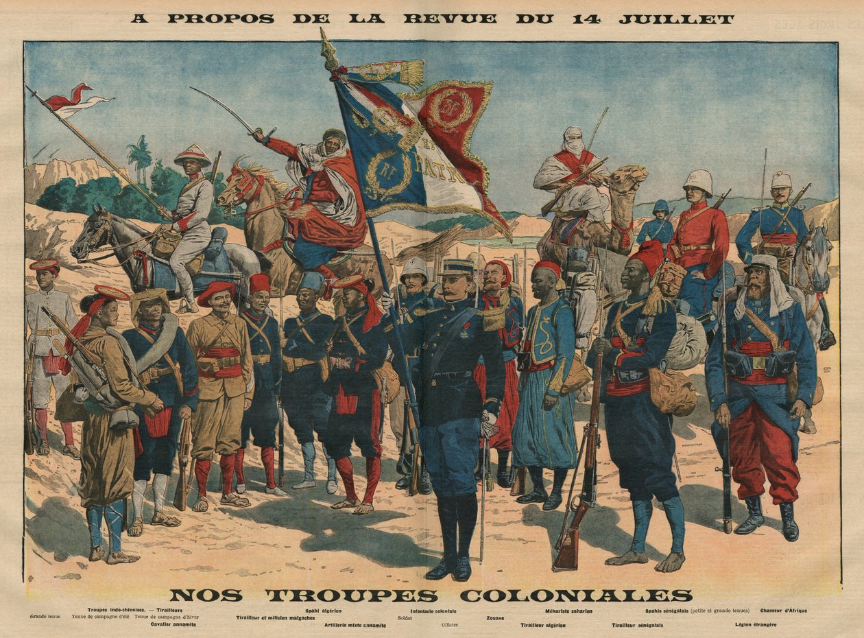 Parade am 14. Juli, unsere Kolonialtruppen, Illustration aus 