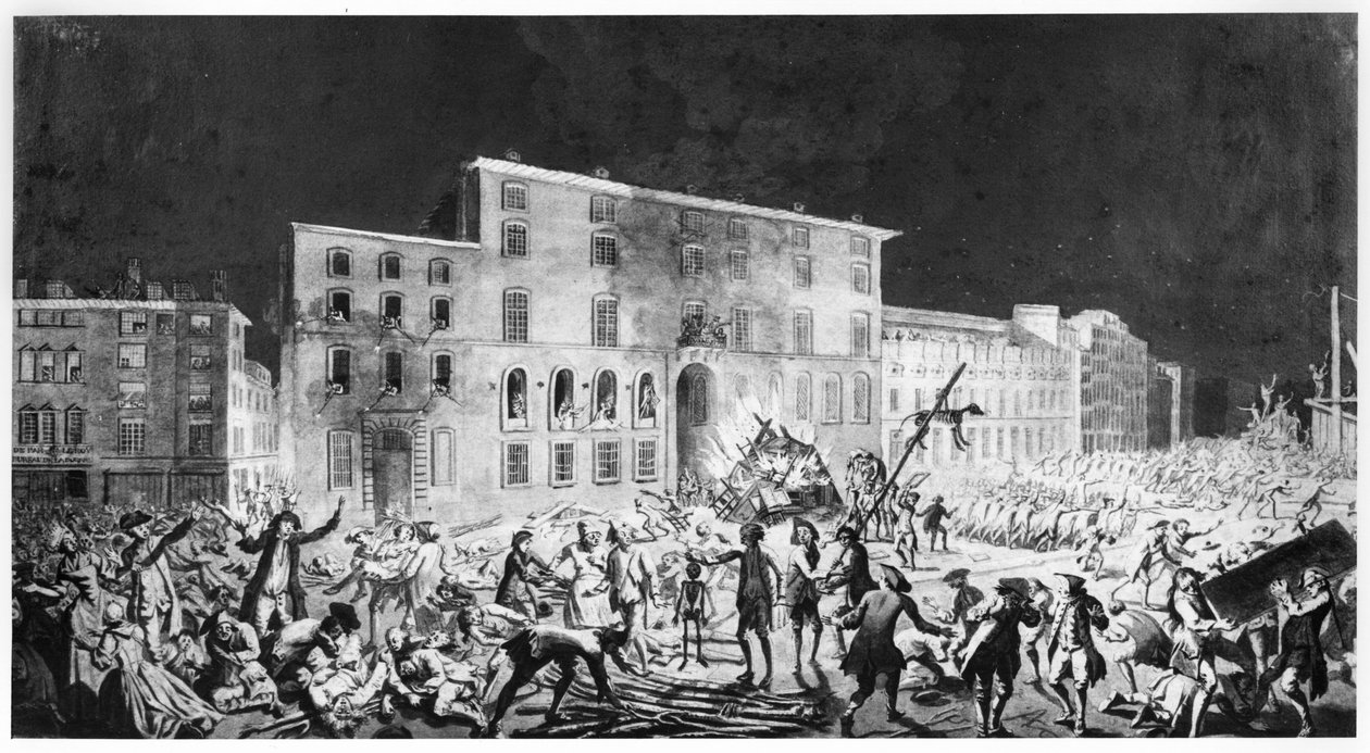 Aufruhr in Lyon, 27. November 1768 von French School