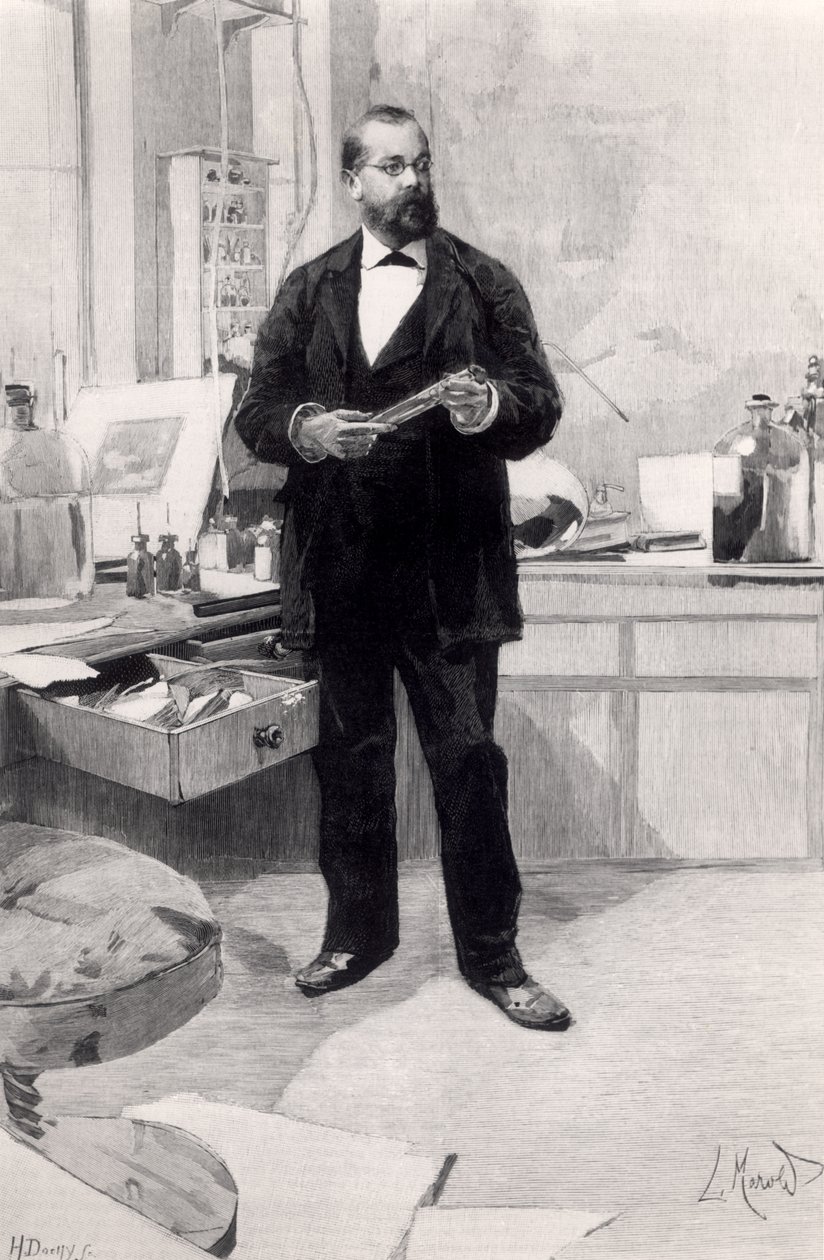 Robert Koch in seinem Labor, aus Le Monde Illustré, 29. November 1890 von French School