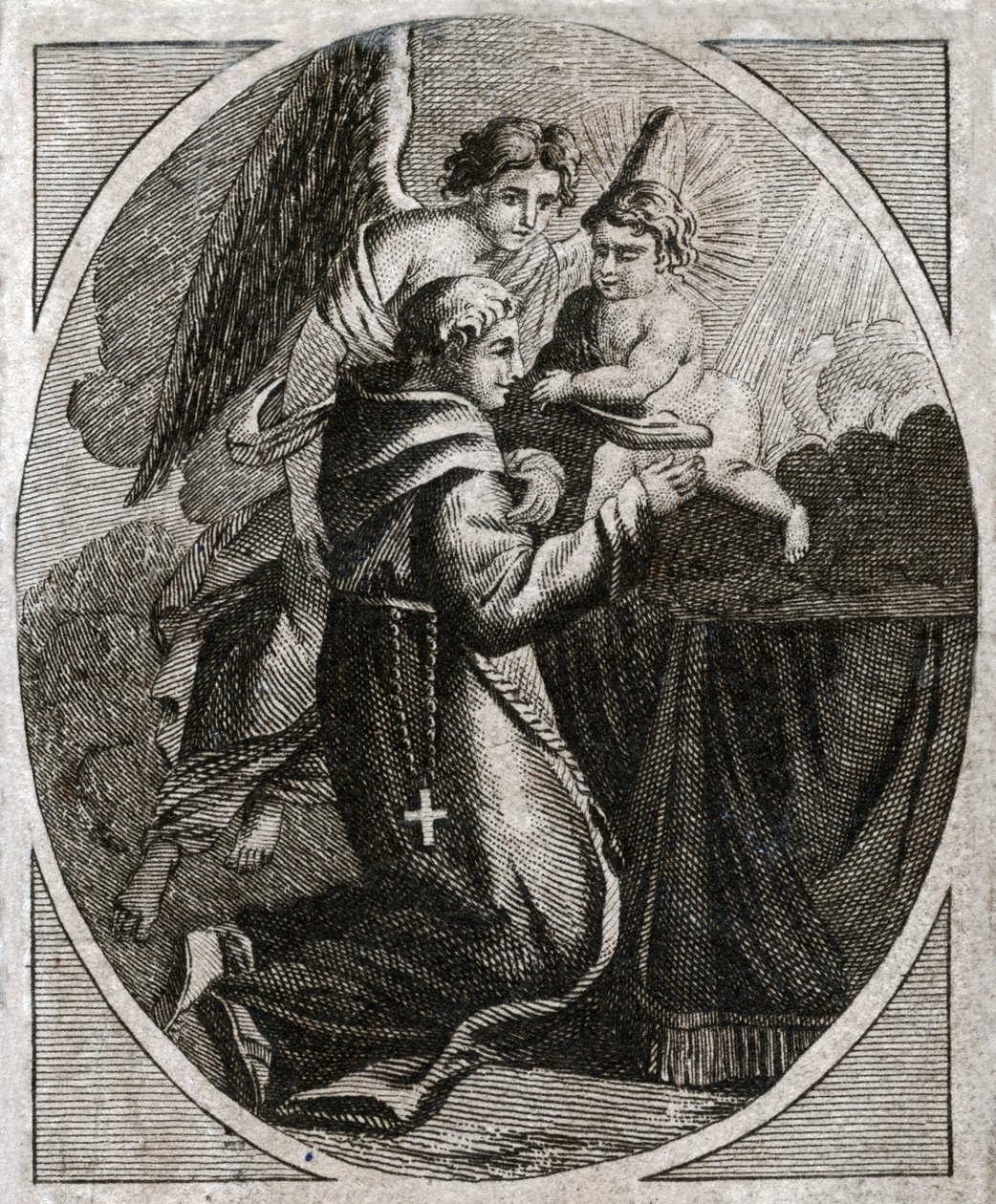 Heiliger Antonius von Padua (Stich Anfang 19. Jahrhundert) von French School