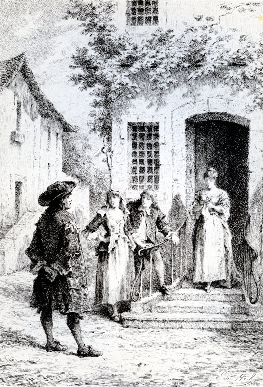 Szene aus Die Schule der Frauen, von Molière von French School