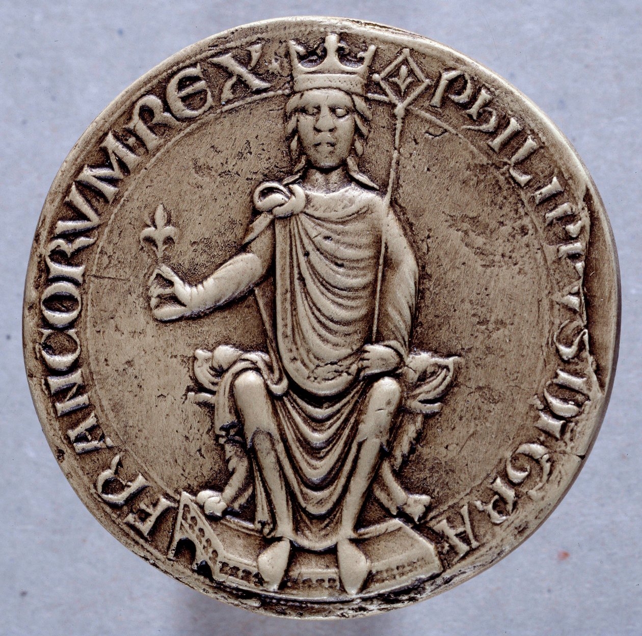 Siegel von König Philipp II. genannt Philipp August von French School