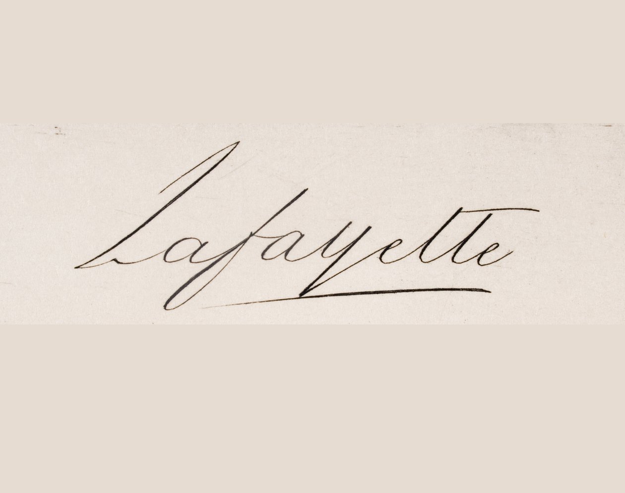 Unterschrift von Marie-Joseph-Paul-Yves-Roch-Gilbert du Motier, Marquis de Lafayette von French School