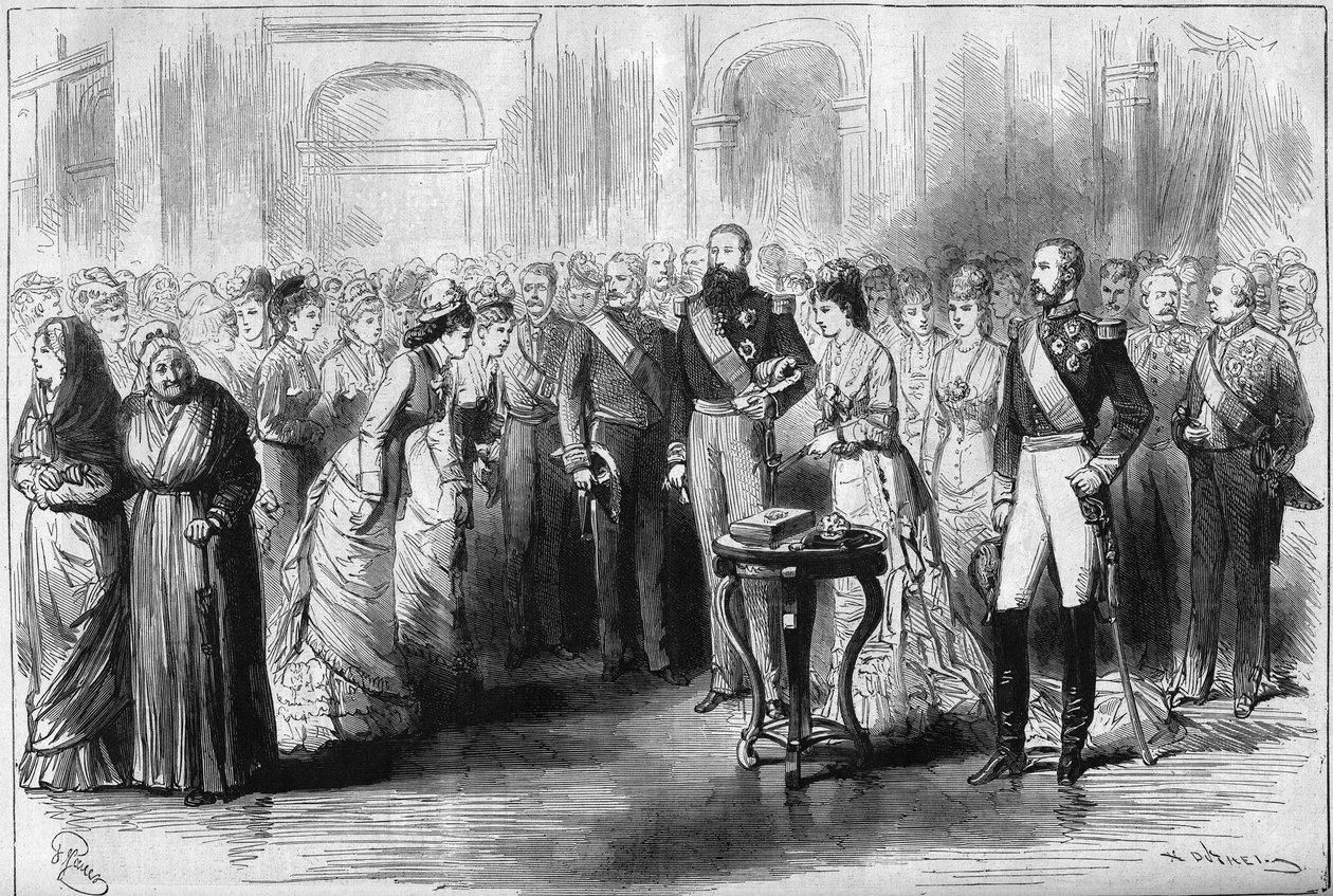 Silberhochzeit des Königs und der Königin der Belgier von French School